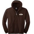 Full Zip Hooded Sweatshirt - Embroidered Decoration