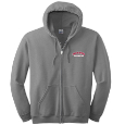 Full Zip Hooded Sweatshirt - Embroidered Decoration