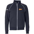 Full-Zip Fleece Cadet Collar Jacket with Piping